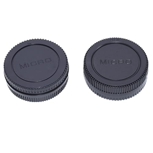 2 x Lens posterior Cap+2 piezas Tapón Cuerpo compatible con Micro 4/3 cámaras DSLR y M4/3 Objetivos montados (Micro Cuatro Tercer objetivo, MFT) Adecuado para Olympus E-PL5(2 juegos)