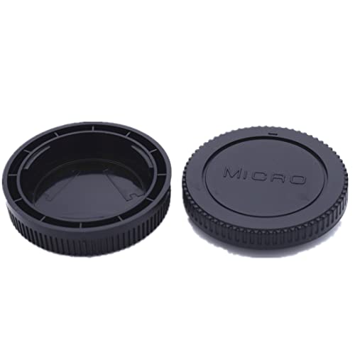 2 x Lens posterior Cap+2 piezas Tapón Cuerpo compatible con Micro 4/3 cámaras DSLR y M4/3 Objetivos montados (Micro Cuatro Tercer objetivo, MFT) Adecuado para Olympus E-PL5(2 juegos)