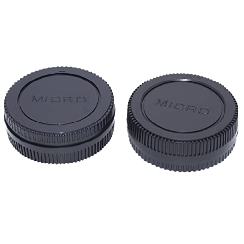 2 x Lens posterior Cap+2 piezas Tapón Cuerpo compatible con Micro 4/3 cámaras DSLR y M4/3 Objetivos montados (Micro Cuatro Tercer objetivo, MFT) Adecuado para Olympus E-PL5(2 juegos)