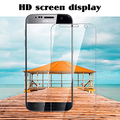 [3 Pack]UniqueMe Protector de Pantalla para Samsung Galaxy S7, Vidrio Templado [ 9H Dureza ] [Sin Burbujas] HD Film Cristal Templado para Samsung Galaxy S7