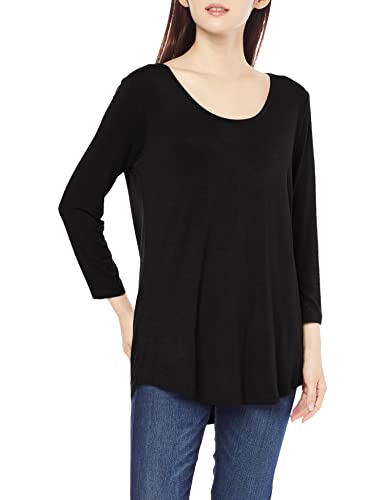 Amazon Essentials - Túnica de cuello redondo con mangas 3/4 para mujer, Negro, US L (EU L - XL)