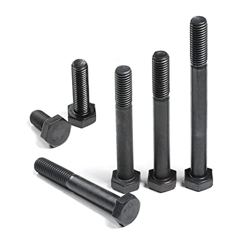 ANSIEDIO Tornillos Pernos Hexagonales Hexágono Externo de Acero Carbono Grado 12.9 Cabeza Hexagonal Alta Resistencia Perno Mecánico Negro (Rosca Parcial) M8×60mm,5 pcs