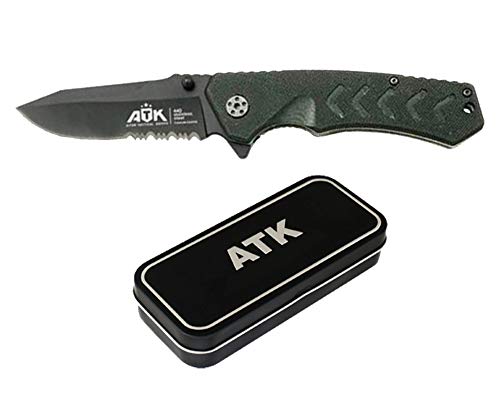 ATK Navaja Acero INOX. 8,5 cm Titanium 16446-C Incluye Funda de Nylon