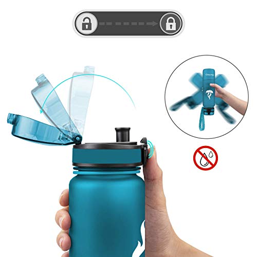 Baomay Botella de Agua Deportiva 750ml, Adultos/Niños Bottle con Filtro, Bidon de Bebidas Plástico Tritan, para Gimnasio, Ciclismo, Trekking | Sin-BPA & Impermeable & Reutilizable (Vidrio oceánico)