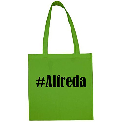 Bolsa #Alfreda Tamaño 38x42 Color Verde Impresión Negro