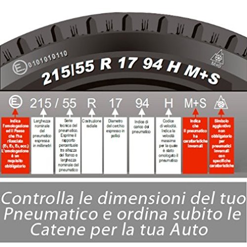 Bottari 18833 "Rapid T2": Cadenas de nieve 9 mm para coches, Talla 130, TÜV Süd y ÖNORM V5117