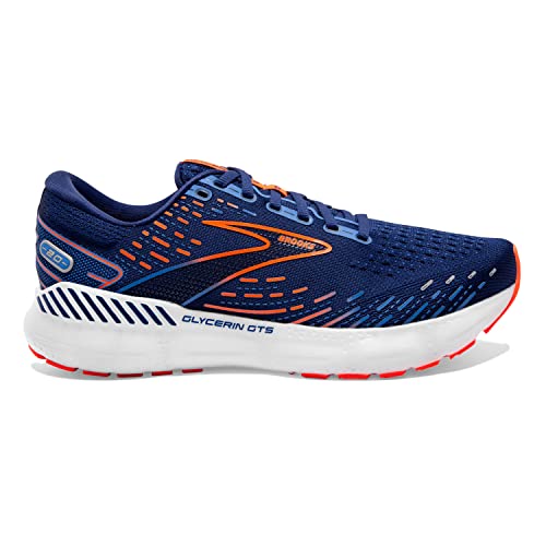 Brooks Glycerin GTS 20, Zapatillas para Correr Hombre, Blue Depths/Palace Blue/Orange, 42.5 EU