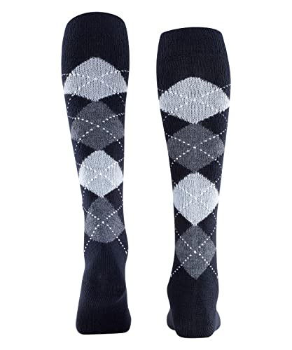 Burlington Whitby Klassisches Argyle Muster 1 Paar Calcetines Altos, Azul (Marine 6120), Talla única (Talla del Fabricante: 36-41) para Mujer