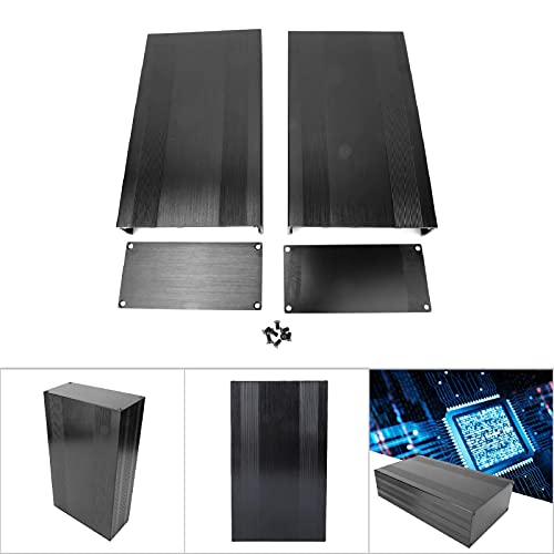 Caja de enfriamiento de aluminio Heavy Duty Sandblasting Circuit Board Instrument Split Type Enclosure Caja electrónica Sólida para amplificador GPS (250 mm de longitud)