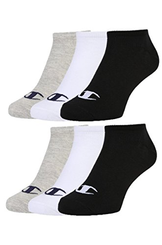 Champion 6pk Sneaker Socken Calcetines, Multicolore (Blanc/Gris/Noir 8wu), 39-42 (Pack de 6) Unisex-Adulto