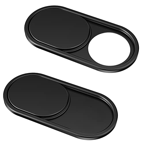 CloudValley Tapa Webcam Slide, 0.6 mm-Thin Metal | Web Camera Cover para MacBook Pro, MacBook Air, iPad Pro, Portatil, Mac, PC, iPhone, ASUS, HP, 2-Paquete, Negro