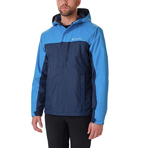 Columbia Pouring Adventure II Chaqueta para lluvia, Hombre, Azul (Collegiate Navy, Azure Blue), Talla: S