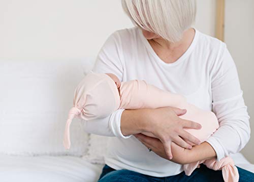 Copper Pearl Beanie Bebé Sombrero superior del nudo elástico suave Blush recién nacidos / 0-4meses