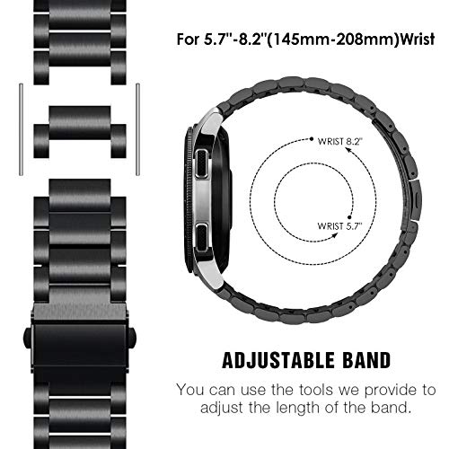 Correa per Amazfit Stratos Correas, 22mm Pulsera de Metal de Acero Inoxidable para Amazfit Pace/Amazfit Stratos/2/2S/Amazfit GTR 47mm/Amazfit GTR 2/GTR 2e/Huawei GT 2 46mm/Galaxy Watch 3 45mm/Gear S3