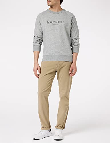 Dockers ICON CREWNECK SWEATSHIRT, Sudadera para Hombre, Gris (Terry Light Brush), S