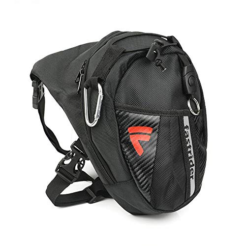 DQMEN Bolso de Pierna Monedero Multifuncional de Nylon para Viajes Ciclismo Escalada Senderismo Camping Riding Bike Motorcycle Pack Bolso de Pierna de Tela de Lona (A-Negro)