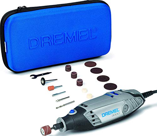 Dremel 3000 - Multiherramienta 130 W, kit con 15 accesorios y estuche, velocidad variable 10.000 - 33.000 rpm para tallar, grabar, fresar, amolar, limpiar, pulir, cortar y lijar