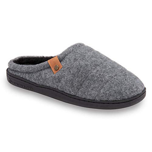 Dunlop Zapatillas para hombre Finlay Slip On Mule de piel sintética forrada de espuma viscoelástica tamaño 7-12, gris, 44 EU