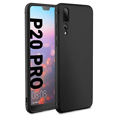 EasyAcc Funda para Huawei P20 Pro Carcasa Suave TPU Case Protectora Trasera Mate Delgada para Huawei P20 Pro 6.1''- Negro