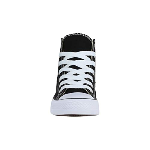 Elara Zapatillas Deportivas Unisex Hombre y Mujer Textil High Top Textil Chunkyrayan Negro 85-109-B-Schwarz-38