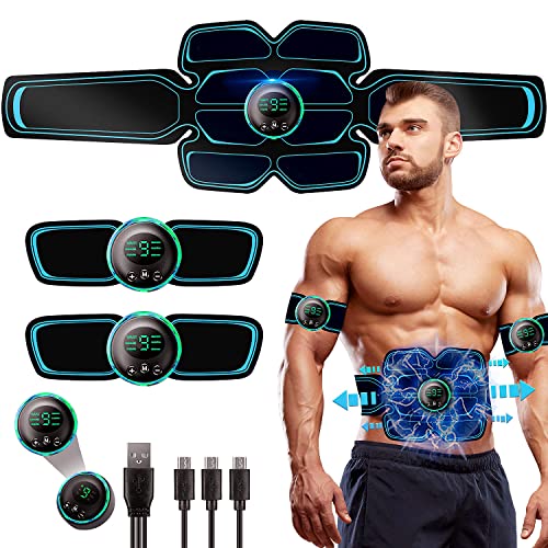 Electroestimulador Muscular Abdominales Electroestimulacion, EMS Estimulación USB Recargable ABS Trainer para Abdomen/Brazo/Piernas/Cintura