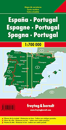 España y Portugal, mapa de carreteras. Escala 1:700.000. Freytag & Berndt.: Wegenkaart 1:700 000: AK 0515