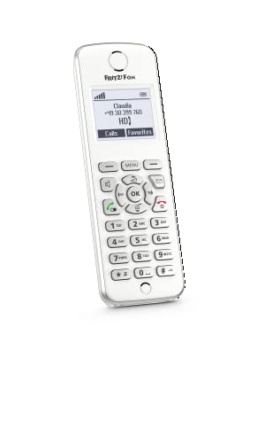 Fritz Fon m² International Teléfono inalámbrico DECT, Pantalla Monocroma, Enviar y Recibir Mail, Noticias RSS, Radio por Internet, Compatible con FRITZBox con Base DECT, menú en Español, Blanco