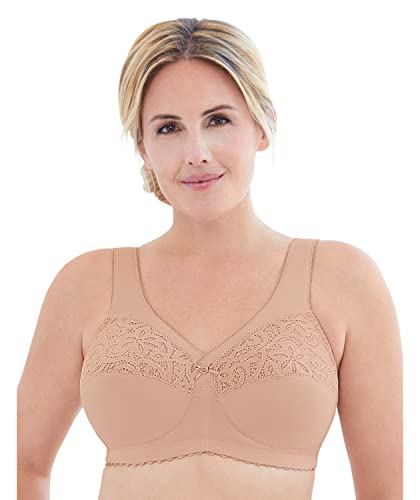 Glamorise Cotton Support Bra Sujetador con Copa Completa, Beige (Café), 130G (Talla del fabricante: 56F) para Mujer