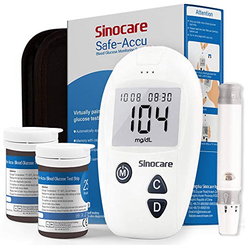 Glucosa en sangre kit de Safe Accu control de la diabetes kit de prueba de azúcar en sangre kit Pack 50 tiras para diabéticos-en mg/dL