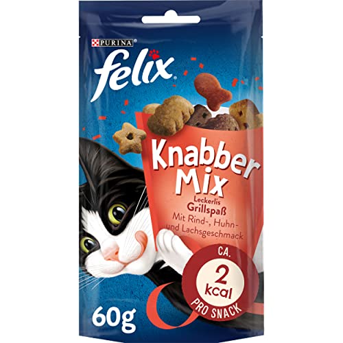 Golosinas para Gatos Knabber Mix de Felix, Pack de 8 (8 Paquetes de 60 g)