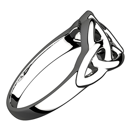 GWG Jewellery Anillos Mujer Regalo Anillo Plata de Ley Nudo Céltico de Trinidad Doble - 8 para Mujeres