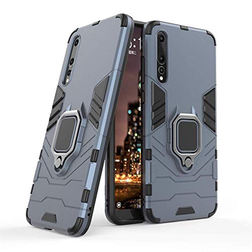 Huawei P20 Pro Funda, CHcase 2in1 Armadura Combinación A Prueba de Choques Heavy Duty Escudo Cáscara Dura PC + TPU con Soporte Magnetic Car Mount Case Cover para Huawei P20 Pro -Black Plus Gray