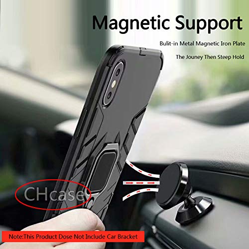 Huawei P20 Pro Funda, CHcase 2in1 Armadura Combinación A Prueba de Choques Heavy Duty Escudo Cáscara Dura PC + TPU con Soporte Magnetic Car Mount Case Cover para Huawei P20 Pro -Black Plus Gray