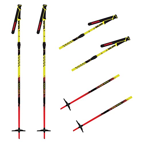 K2 Skis Erwachsene Aluminium Skistöcke Freeride FLIPJAW — Red — 10F3040 Palos de esquí, Unisex Adulto, Rojo, 115-135