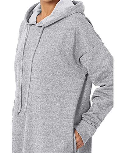 Kidsform Sudadera con Capucha para Mujer Hoodie Mujer Sudadera con Capucha de Otoño Sudadera con Bolsillo Sweatshirt Mujer D-Gris 2XL