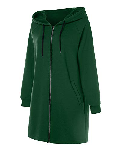 Kidsform Sudadera con Capucha para Mujer Sudadera con Capucha de Otoño Sudadera con Bolsillo Hoodie D-Verde M