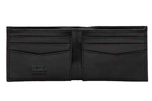 Levi's Casual Classics Hunte Coin Bifold-Batwing, Accesorio de Viaje-Billetera Plegable para Hombre, Black Normal, UN