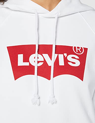 Levi's Graphic Sport Sudadera con Capucha, Housemark Hoodie White, XXS para Mujer