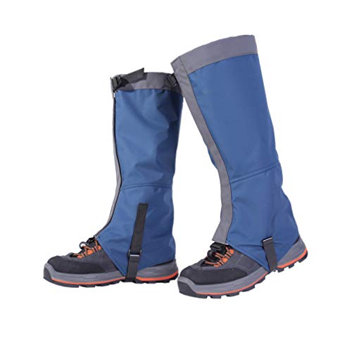 LIOOBO Polainas Tobillo bajo Polainas de Nieve al Aire Libre Polainas Protectoras pie Ajustable Ligero Fundas para Senderismo Escalada de montaña - tamaño m (Azul)