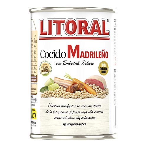 LITORAL Cocido Madrileño - Plato Preparado Sin Gluten - Pack de 6x440g - Total: 2.64kg