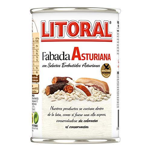 LITORAL Fabada Asturiana - Plato Preparado de Fabada Asturiana Sin Gluten - Pack de 6x435 g