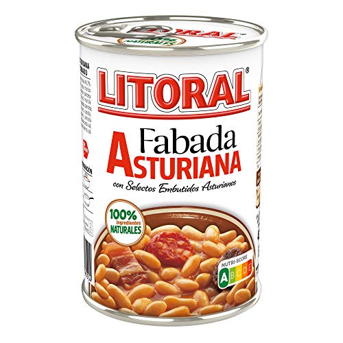 LITORAL Fabada Asturiana - Plato Preparado de Fabada Asturiana Sin Gluten - Pack de 6x435 g