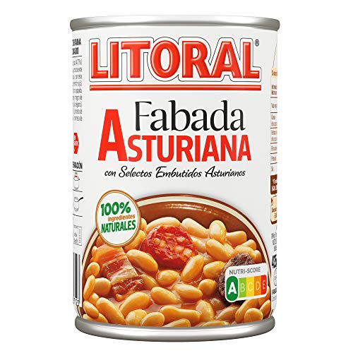 LITORAL Fabada Asturiana - Plato Preparado de Fabada Asturiana Sin Gluten - Pack de 6x435 g