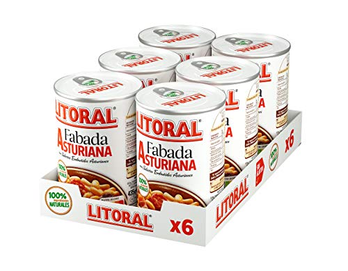 LITORAL Fabada Asturiana - Plato Preparado de Fabada Asturiana Sin Gluten - Pack de 6x435 g