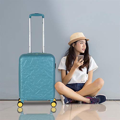 Lois - Maleta Cabina Avión 55x36x20 para Viaje con Puerto Carga USB Doble y 4 Ruedas Dobles Trolley - Maleta de Mano Avión Pequeña 10 Kg Equipaje - Trolley ABS Rígida, Cómoda y Liger, Color Aguamarina