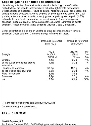 Maggi - Sopa de Gallina con Fideos Finos - 68 g - [Pack de 18]