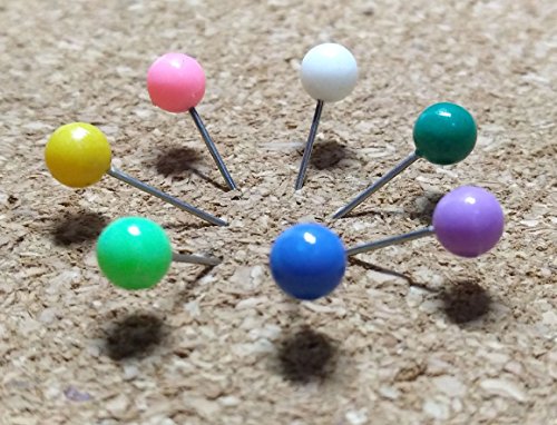 MINGZE 500 Piezas Chinchetas de Mapa Push Pins, Landmark Empuje Pasadores Tachuela de plástico con punta de acero, 10 colores, 1.5cm, aplique para marcar ubicaciones puntos y otros