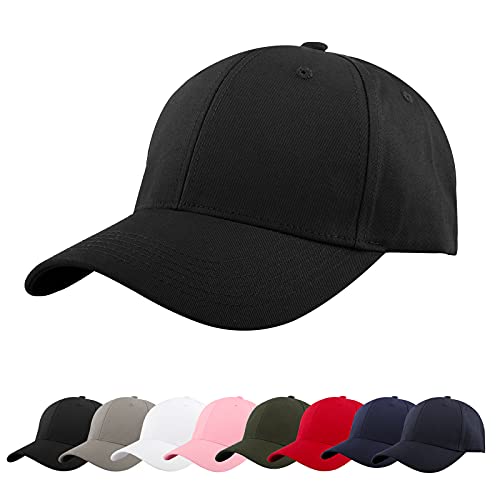 Momoshe para Hombres y Mujeres, Gorra Ajustable de algodón para Correr al Aire Libre Gorra de béisbol Negro