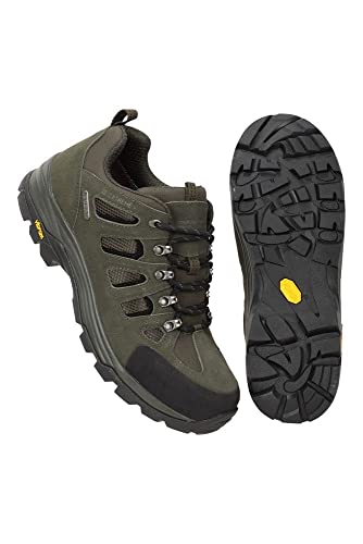 Mountain Warehouse Vertex Extreme Calzado con Suela Vibram para Hombre - IsoDry, Empeine de Ante y Malla, Tacos Largos - Ideal para el Senderismo en Invierno Caqui 40