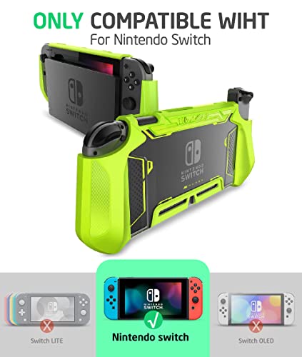 Mumba Funda acoplable para Nintendo Switch, Case Funda protectora TPU Grip funda de agarre compatible con la consola de Nintendo Switch y Controlador Joy-Con (Verde)